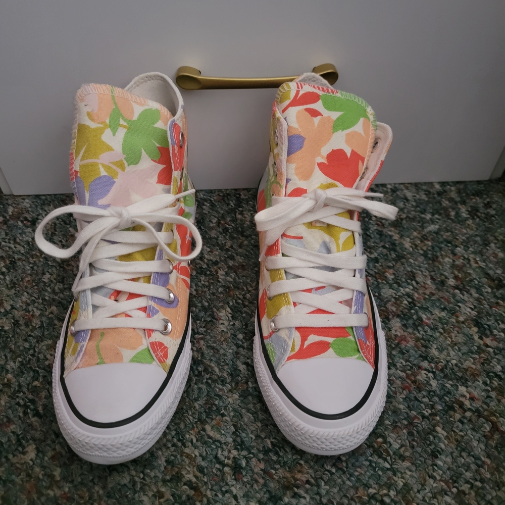 Colorful Floral Converse High-Top Women's Sneakers